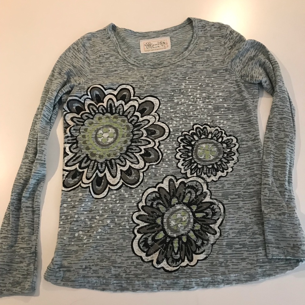 Flower burn out style fabric size large